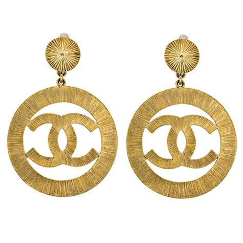 chanel cc rhinestone earrings|Chanel cc dangle earrings gold.